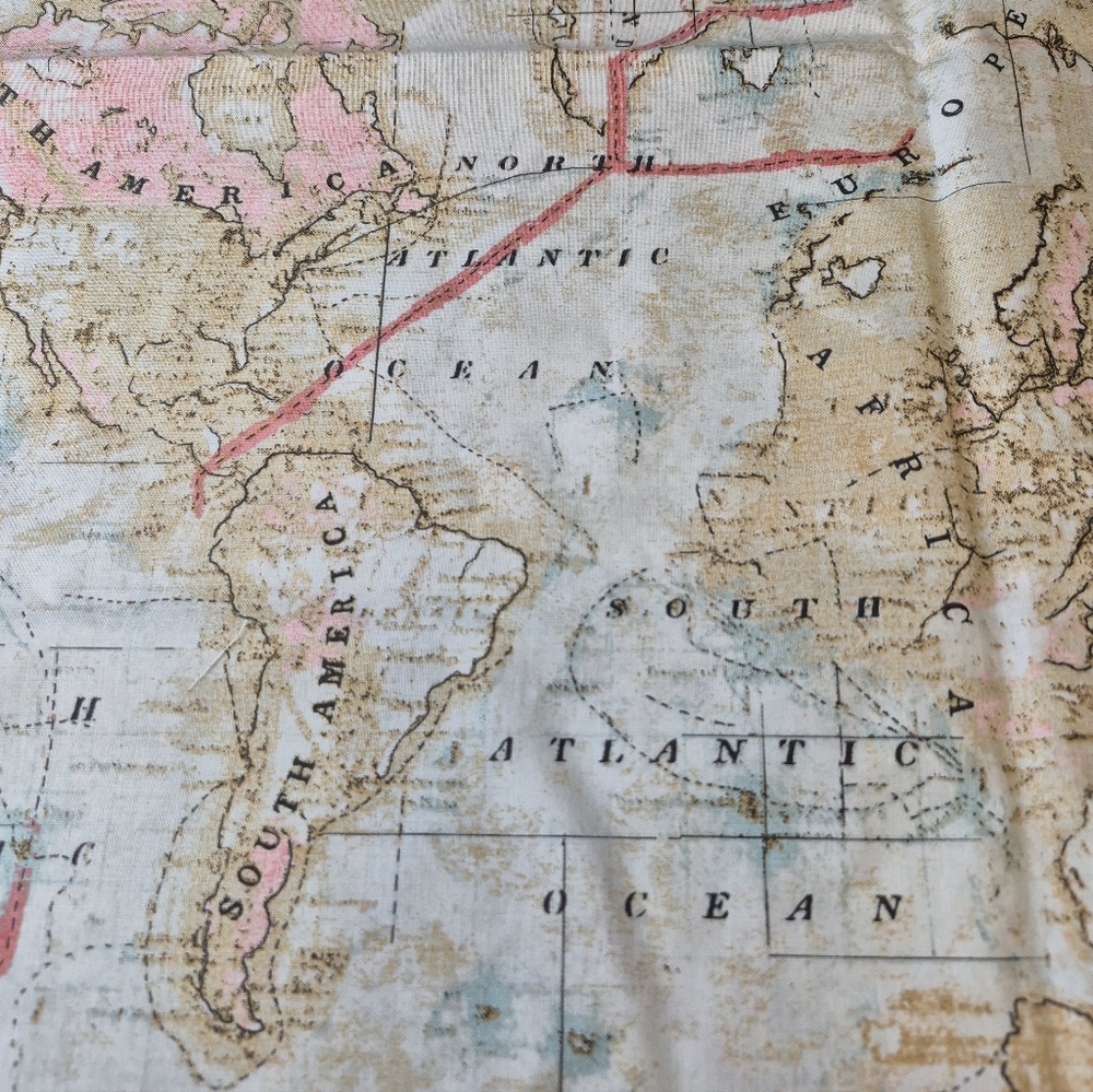 World Map Fabric – 20x44 Travel Print Quilting JoAnn’s